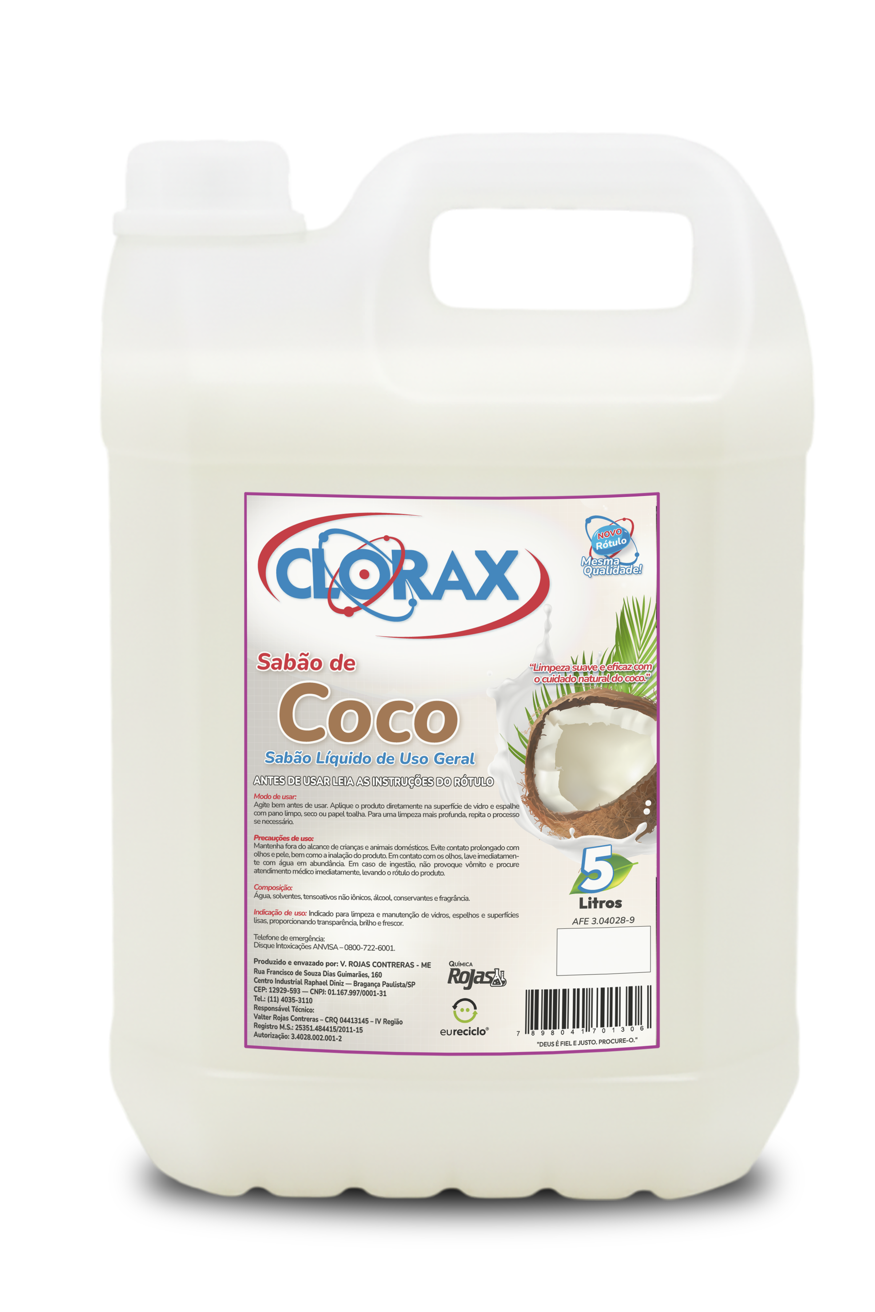 Garrafa de 5L do produto Sabão de Coco